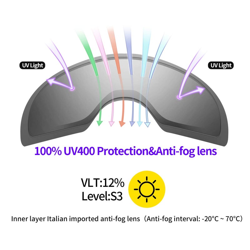 Supertrip Snow Ski Goggles Anti-Fog 100% UV Protection Snowboard Skiing Goggles - Image 2